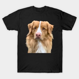 flat face brown white dog-vector cute art T-Shirt